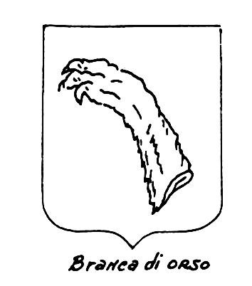 Image of the heraldic term: Branca di orso